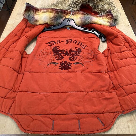 Da-Nang Womens Toggle Wool Removable Fur Hood Vest Jacket Size Small Gray FA EXC - Picture 10 of 12